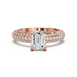 Image for Emerald Surprise diamond Ring with Triple Row Pave band