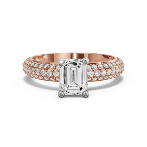 Image for Emerald Surprise diamond Ring with Triple Row Pave band