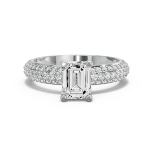 Image for Emerald Surprise diamond Ring with Triple Row Pave band