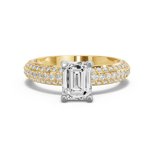 Image for Emerald Surprise diamond Ring with Triple Row Pave band