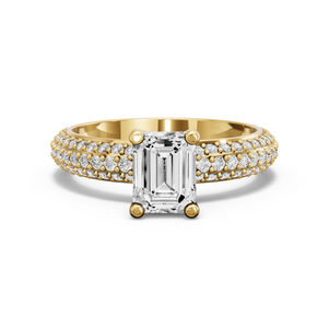 Image for Emerald Surprise diamond Ring with Triple Row Pave band