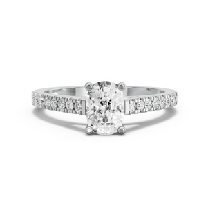 Image for Cushion Surprise diamond Ring with Cathedral Pave band in 950 Platinum