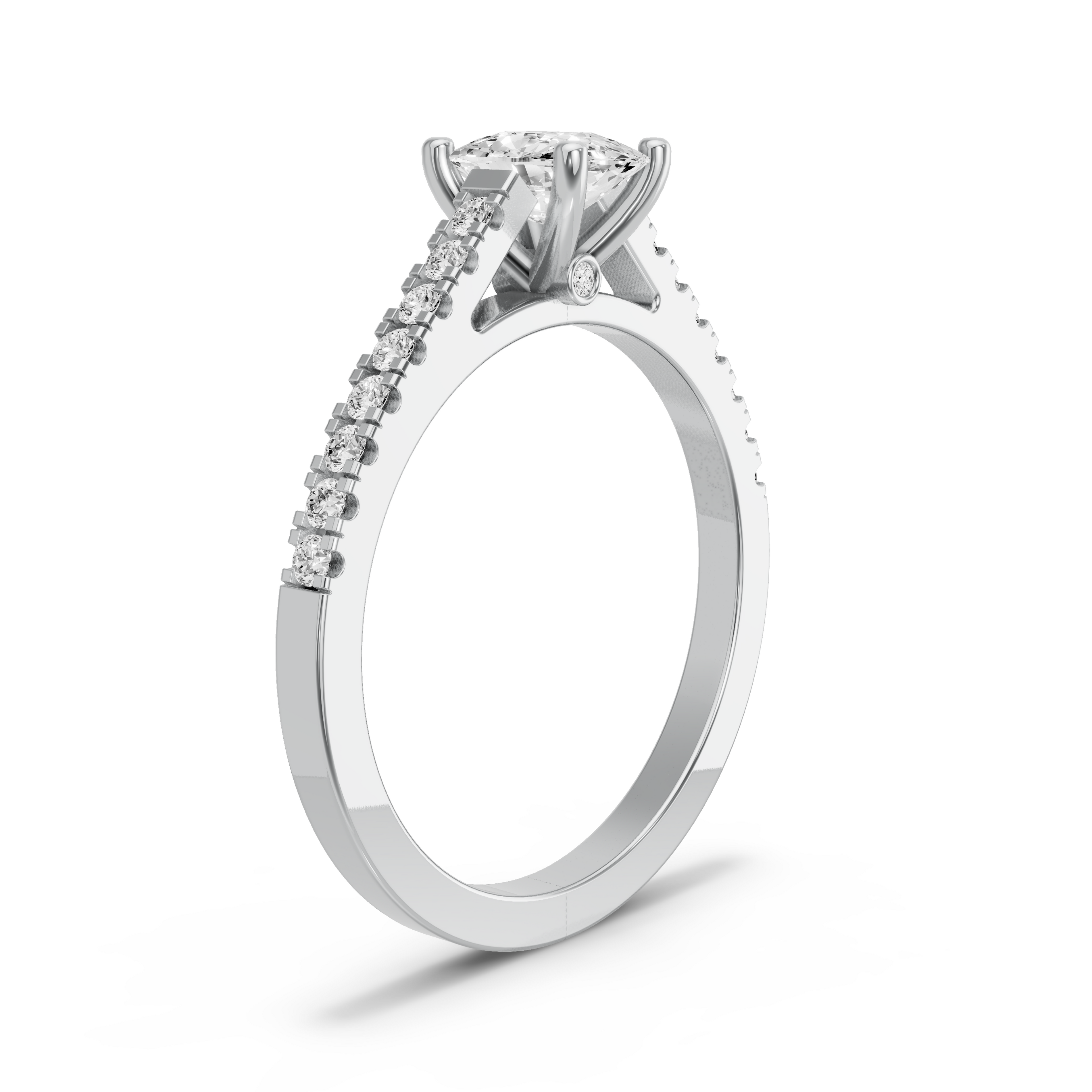 Image for Cushion Surprise diamond Ring with Cathedral Pave band in 950 Platinum