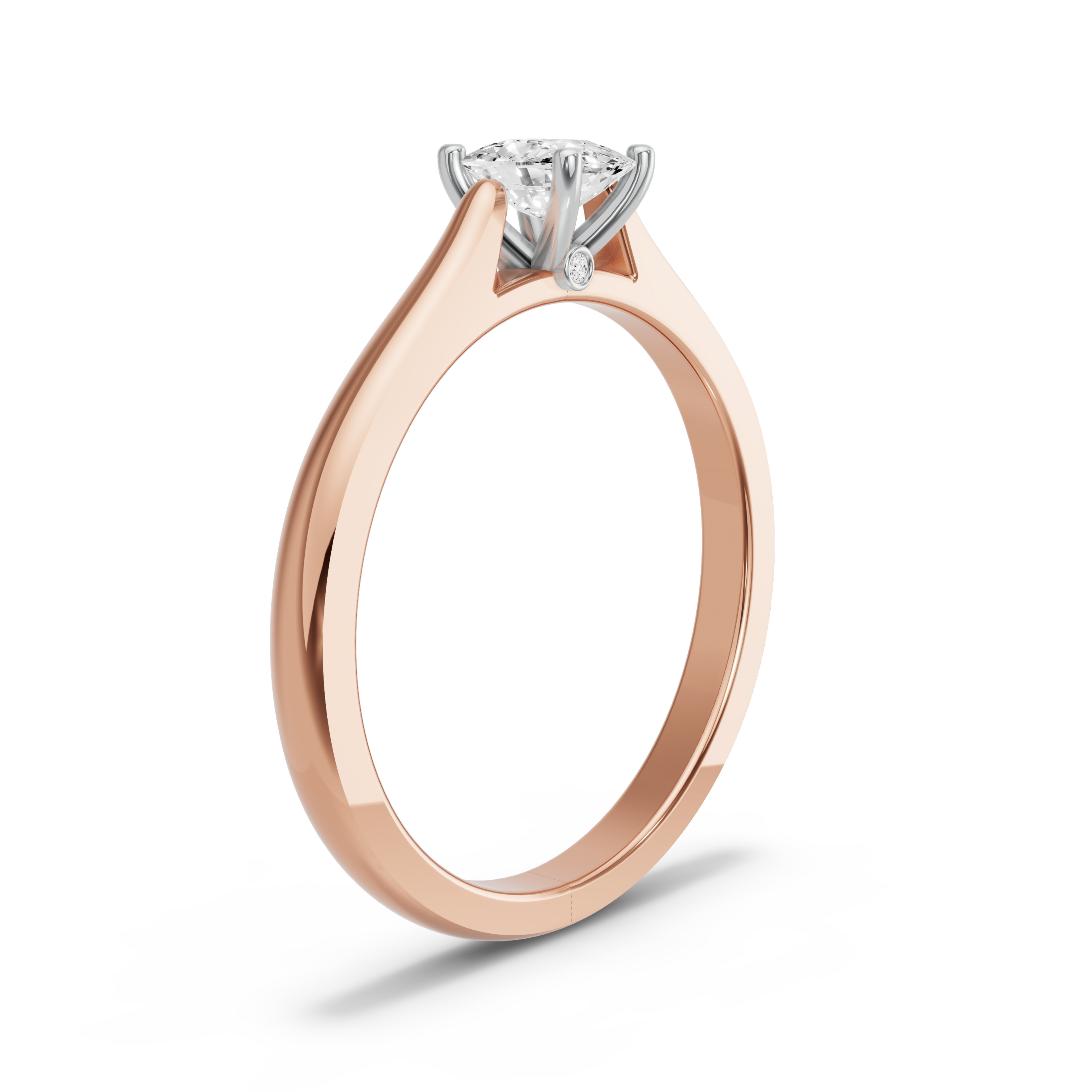 Image for Cushion Surprise diamond Ring with Knife Edge Cathedral band in 10K Two Tone Rose Gold