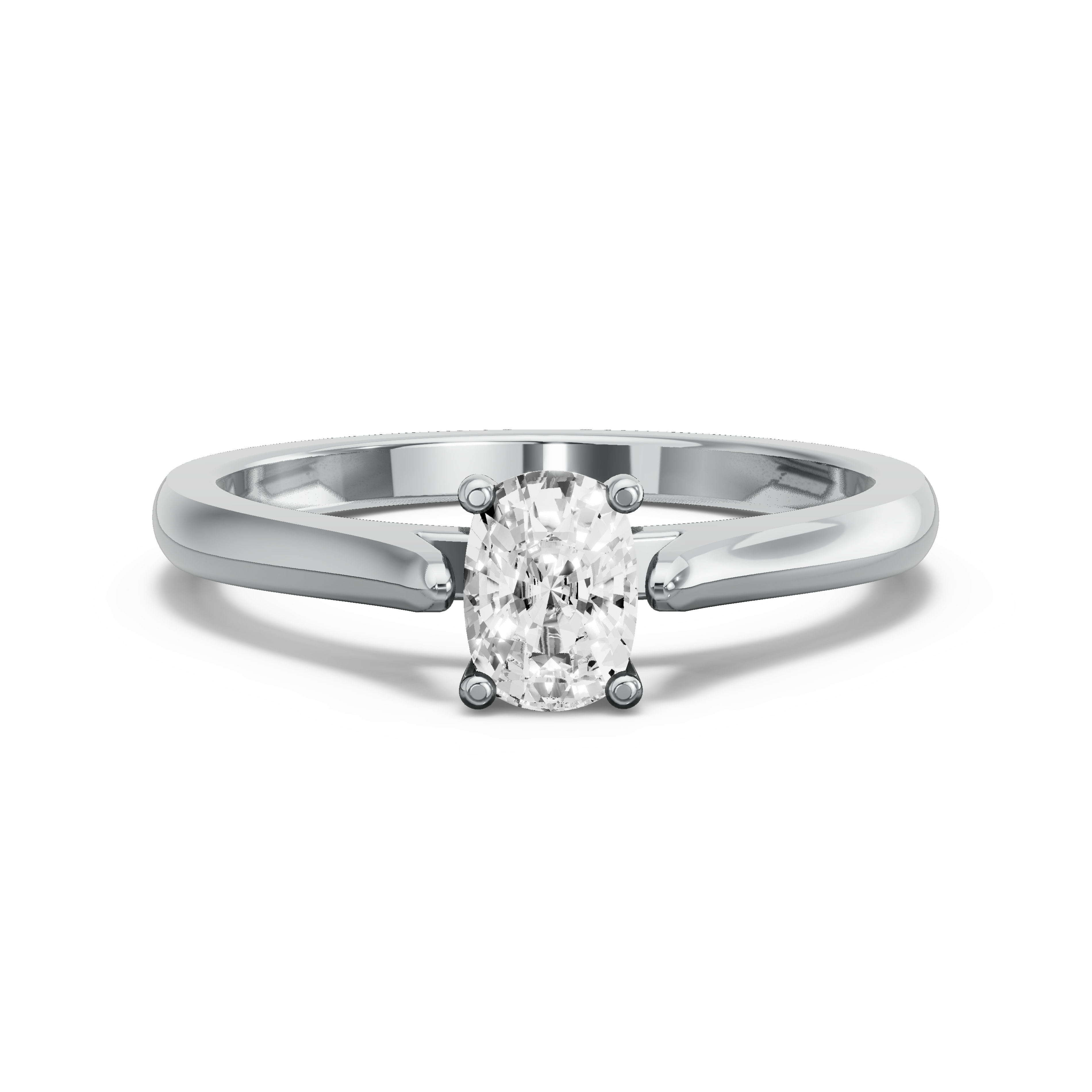 Image for Cushion Surprise diamond Ring with Knife Edge Cathedral band in 18K White Gold