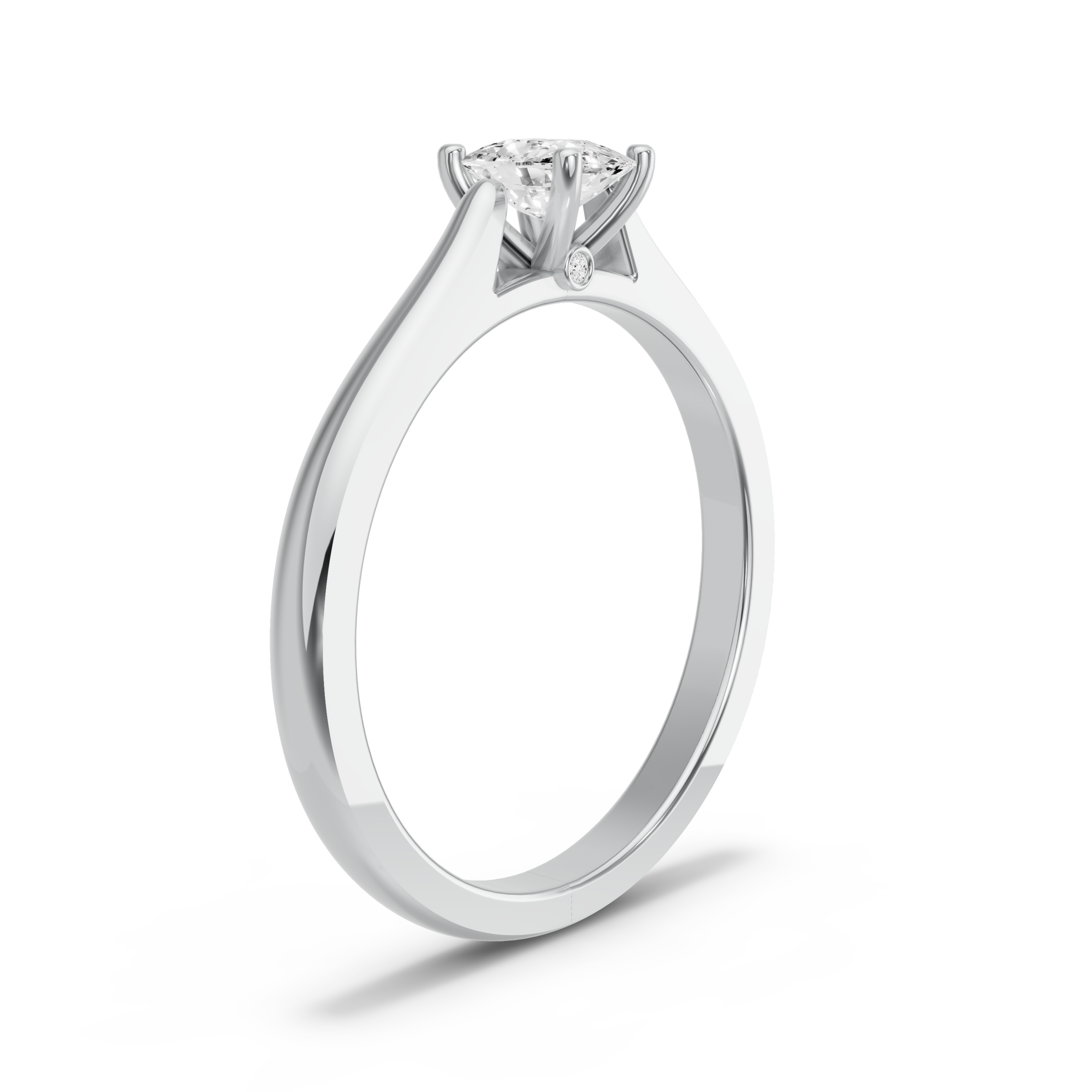 Image for Cushion Surprise diamond Ring with Knife Edge Cathedral band in 18K White Gold