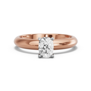 Image for Cushion Surprise diamond Ring with Knife Edge Solitaire band in 10K Two Tone Rose Gold