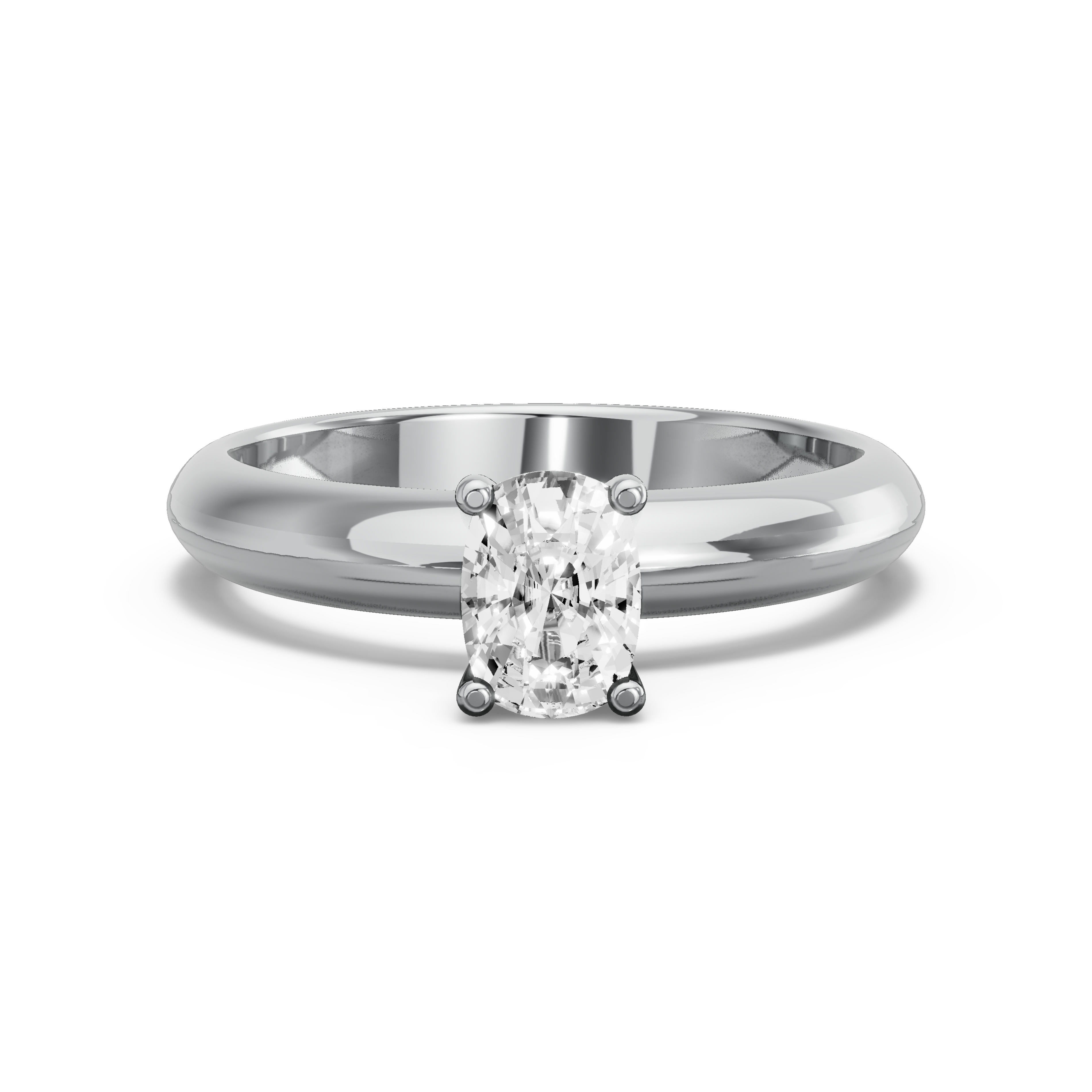 Image for Cushion Surprise diamond Ring with Knife Edge Solitaire band in 10K White Gold