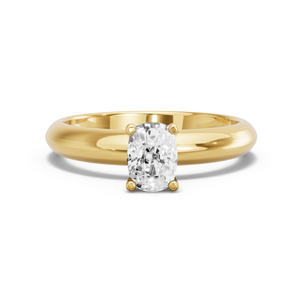 Image for Cushion Surprise diamond Ring with Knife Edge Solitaire band in 14K Yellow Gold
