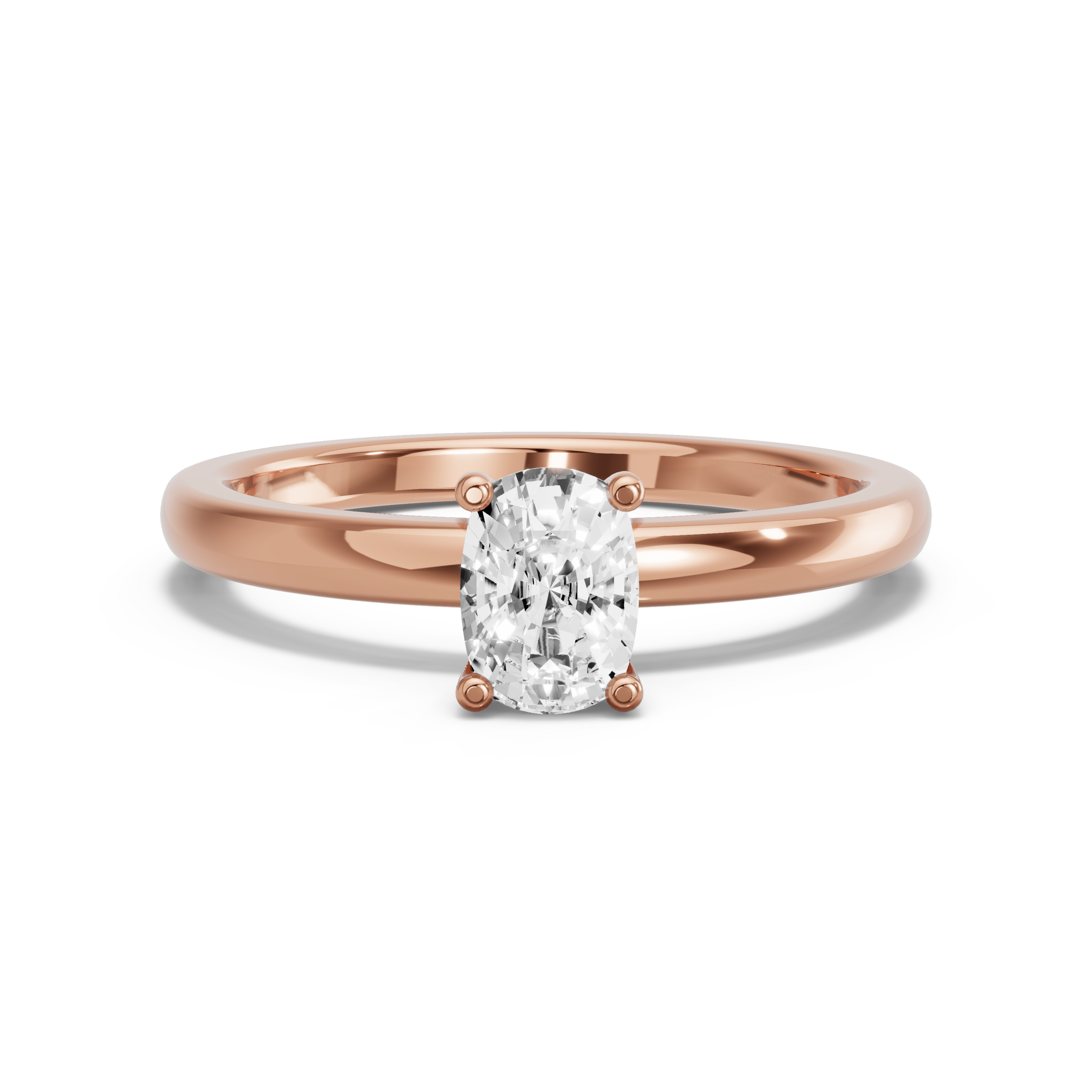 Image for Cushion Surprise diamond Ring with Solitaire band in 14K Rose Gold