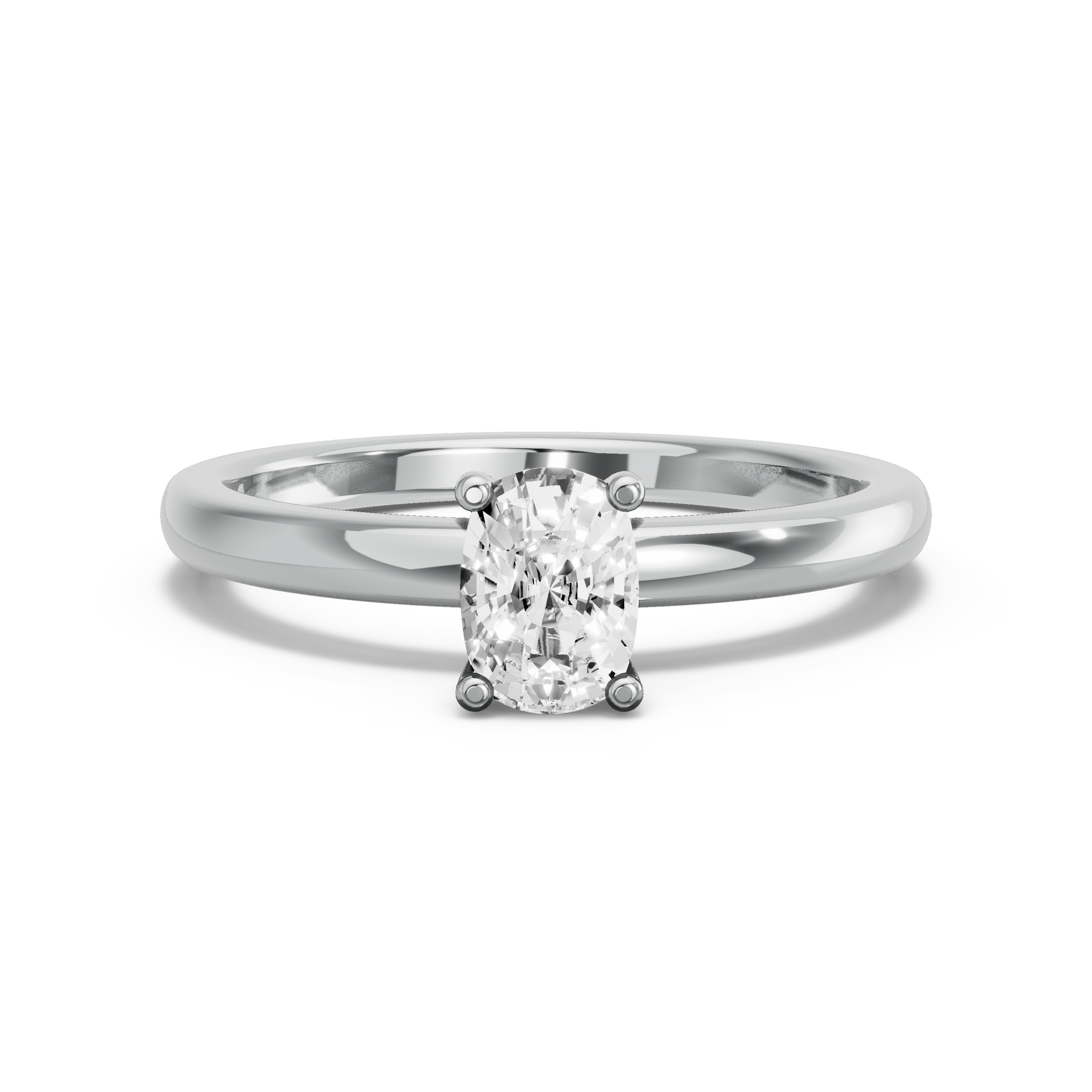 Image for Cushion Surprise diamond Ring with Solitaire band in 14K White Gold
