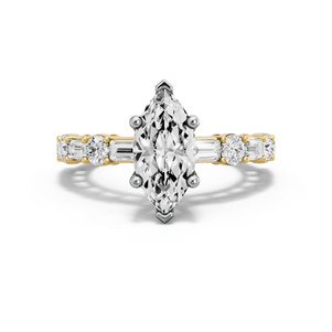 Image for Marquise Surprise diamond Ring with Alternating Baguette band
