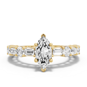 Image for Marquise Surprise diamond Ring with Alternating Baguette band