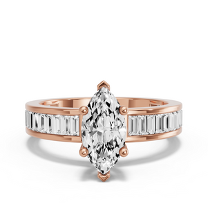 Image for Marquise Surprise diamond Ring with Baguette Channel band