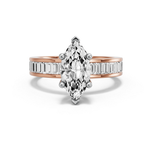Image for Marquise Surprise diamond Ring with Baguette Channel band