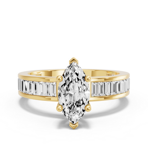 Image for Marquise Surprise diamond Ring with Baguette Channel band