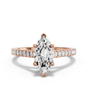 Image for Marquise Surprise diamond Ring with Cathedral Pave band