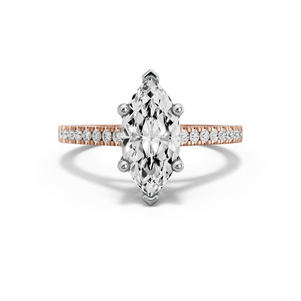 Image for Marquise Surprise diamond Ring with Cathedral Pave band