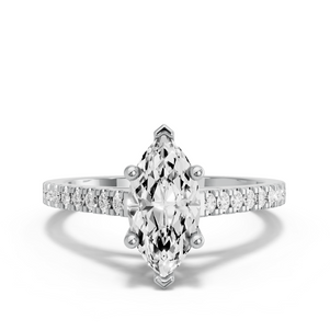 Image for Marquise Surprise diamond Ring with Cathedral Pave band