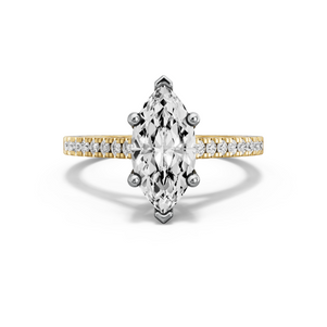 Image for Marquise Surprise diamond Ring with Cathedral Pave band