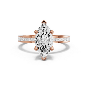 Image for Marquise Surprise diamond Ring with Channel band in 18K Rose Gold