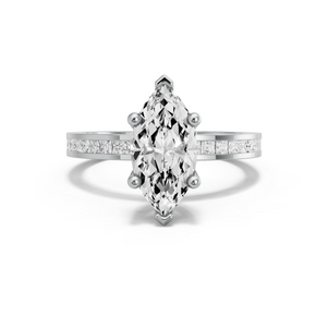 Image for Marquise Surprise diamond Ring with Channel band in 18K White Gold
