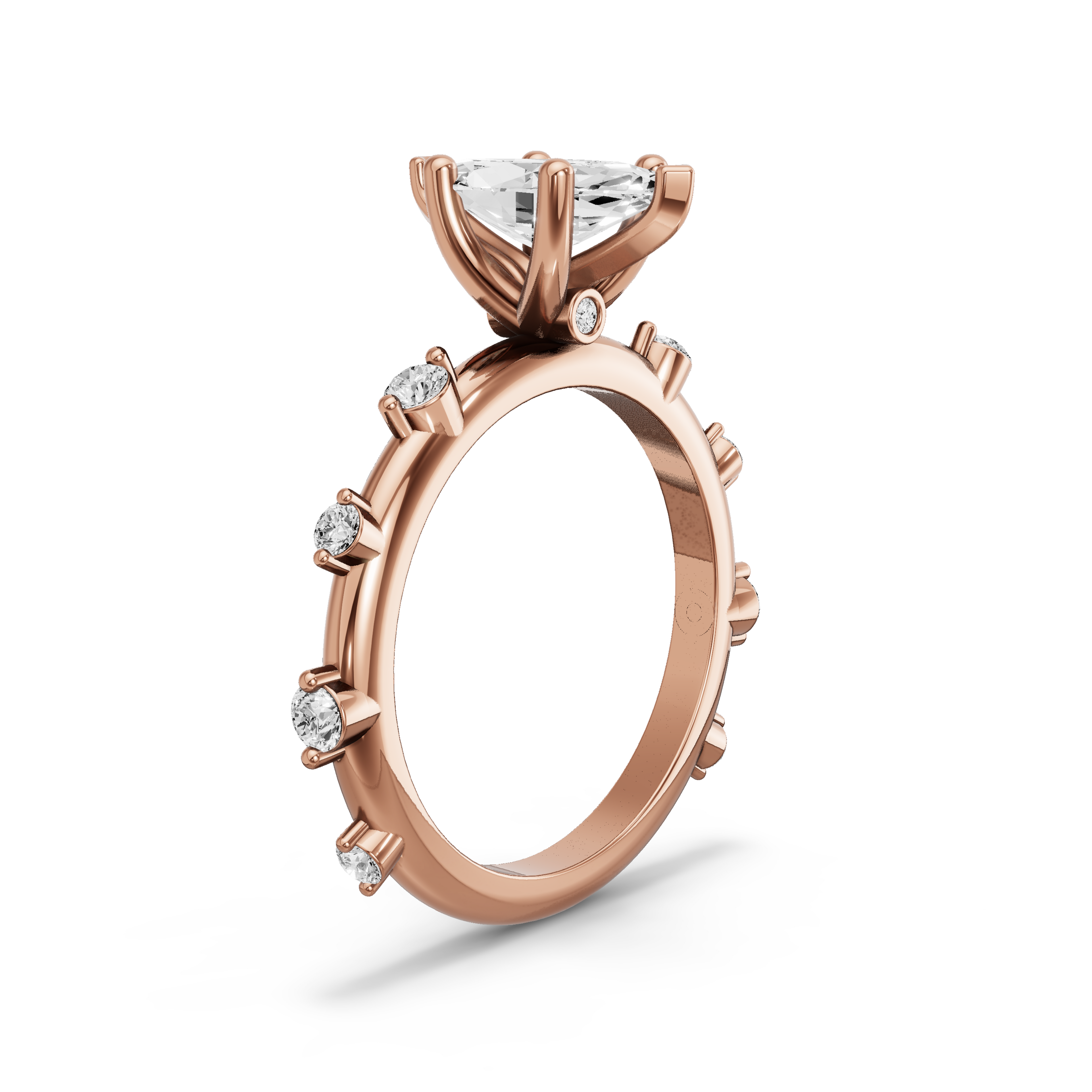 Image for Marquise Surprise diamond Ring with Floating Station band in 18K Rose Gold