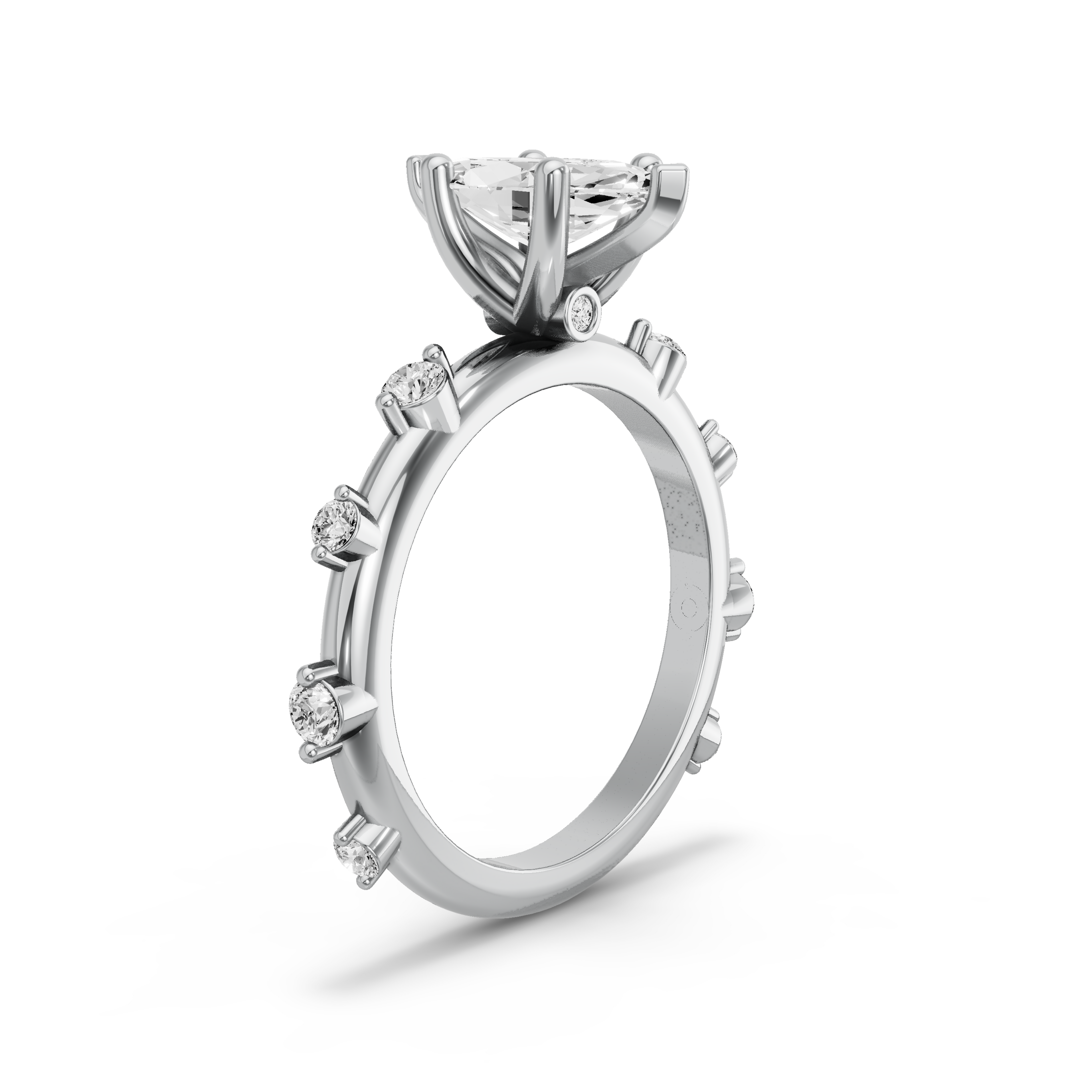 Image for Marquise Surprise diamond Ring with Floating Station band in 18K White Gold