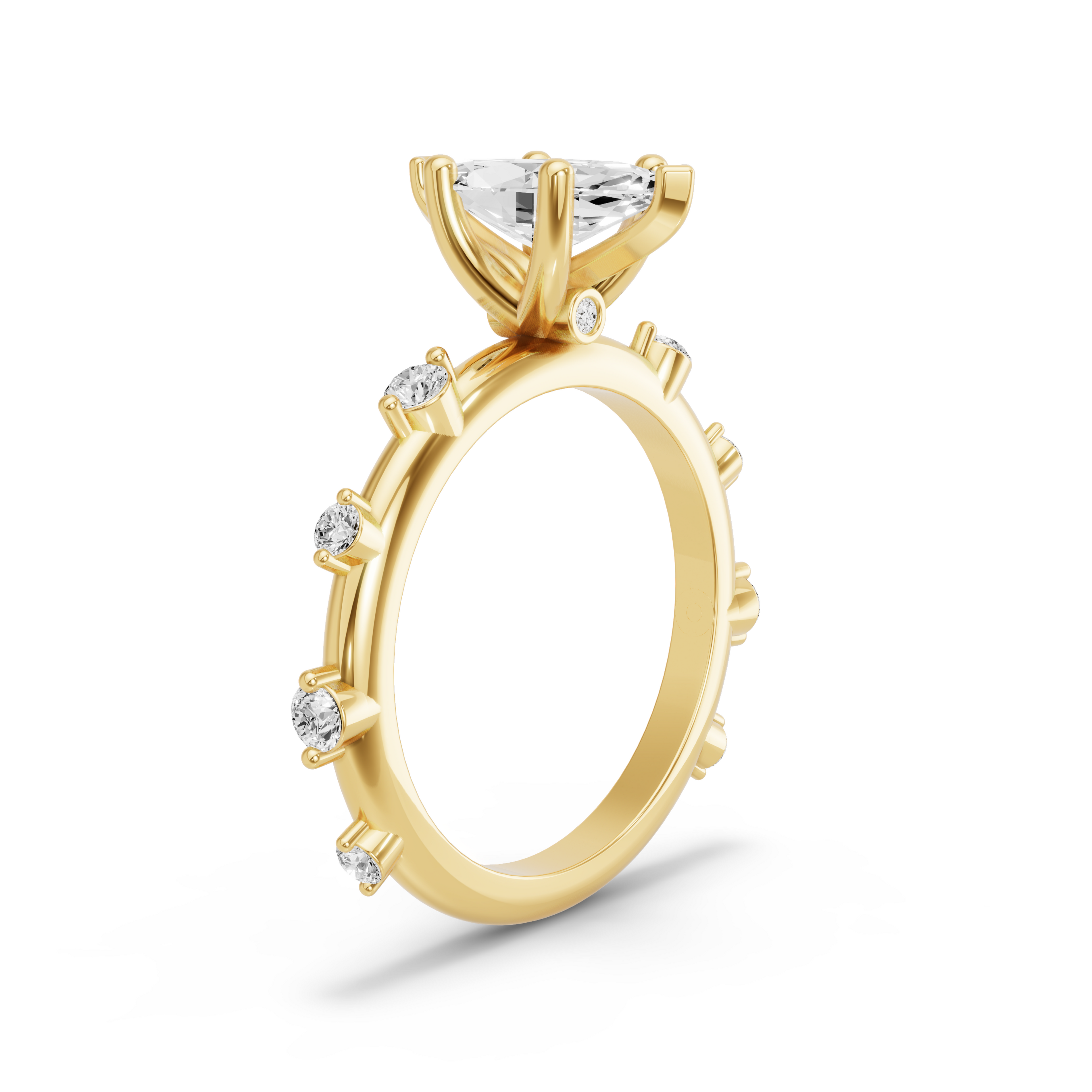 Image for Marquise Surprise diamond Ring with Floating Station band in 18K Yellow Gold