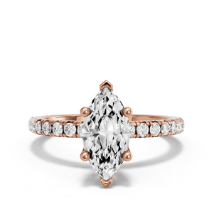 Image for Marquise Surprise diamond Ring with French Pave band