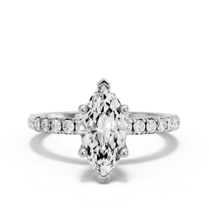 Image for Marquise Surprise diamond Ring with French Pave band