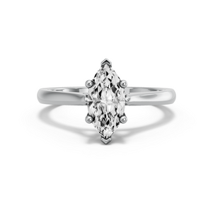 Image for Marquise Surprise diamond Ring with Knife Edge Cathedral band in 10K White Gold