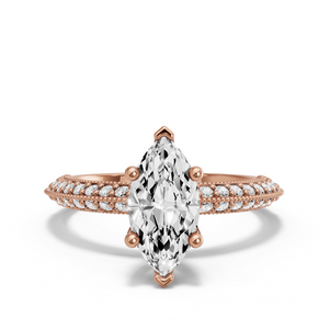 Image for Marquise Surprise diamond Ring with Knife Edge Pave band