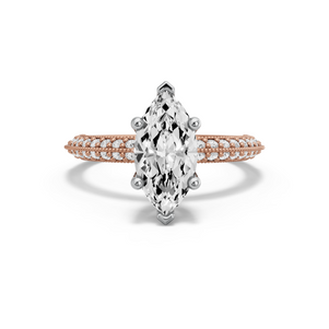 Image for Marquise Surprise diamond Ring with Knife Edge Pave band