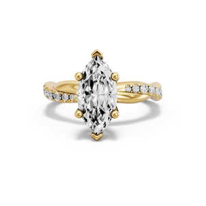 Image for Marquise Surprise diamond Ring with Rope Pave band in 14K Yellow Gold