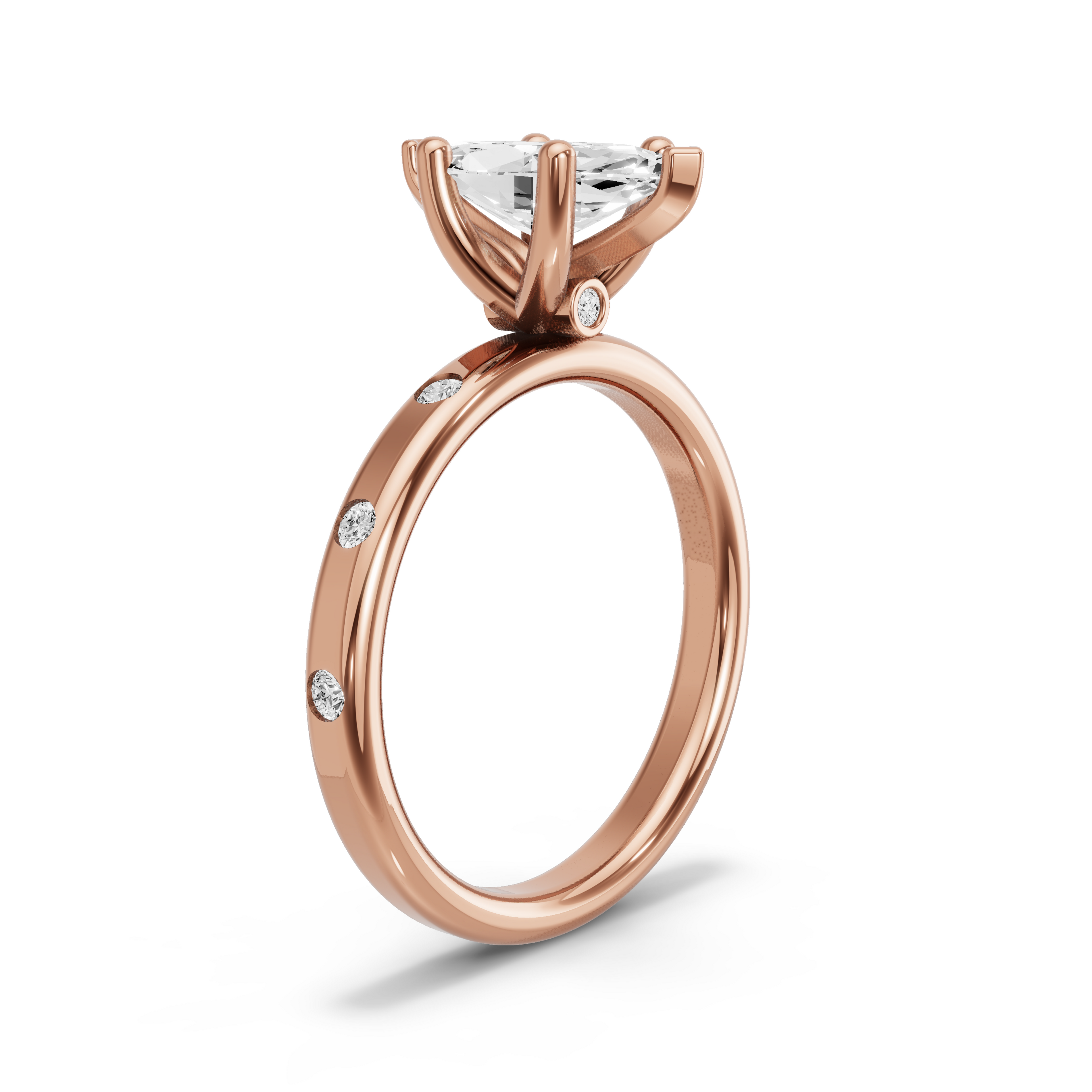 Image for Marquise Surprise diamond Ring with Sleek Accent band in 10K Rose Gold