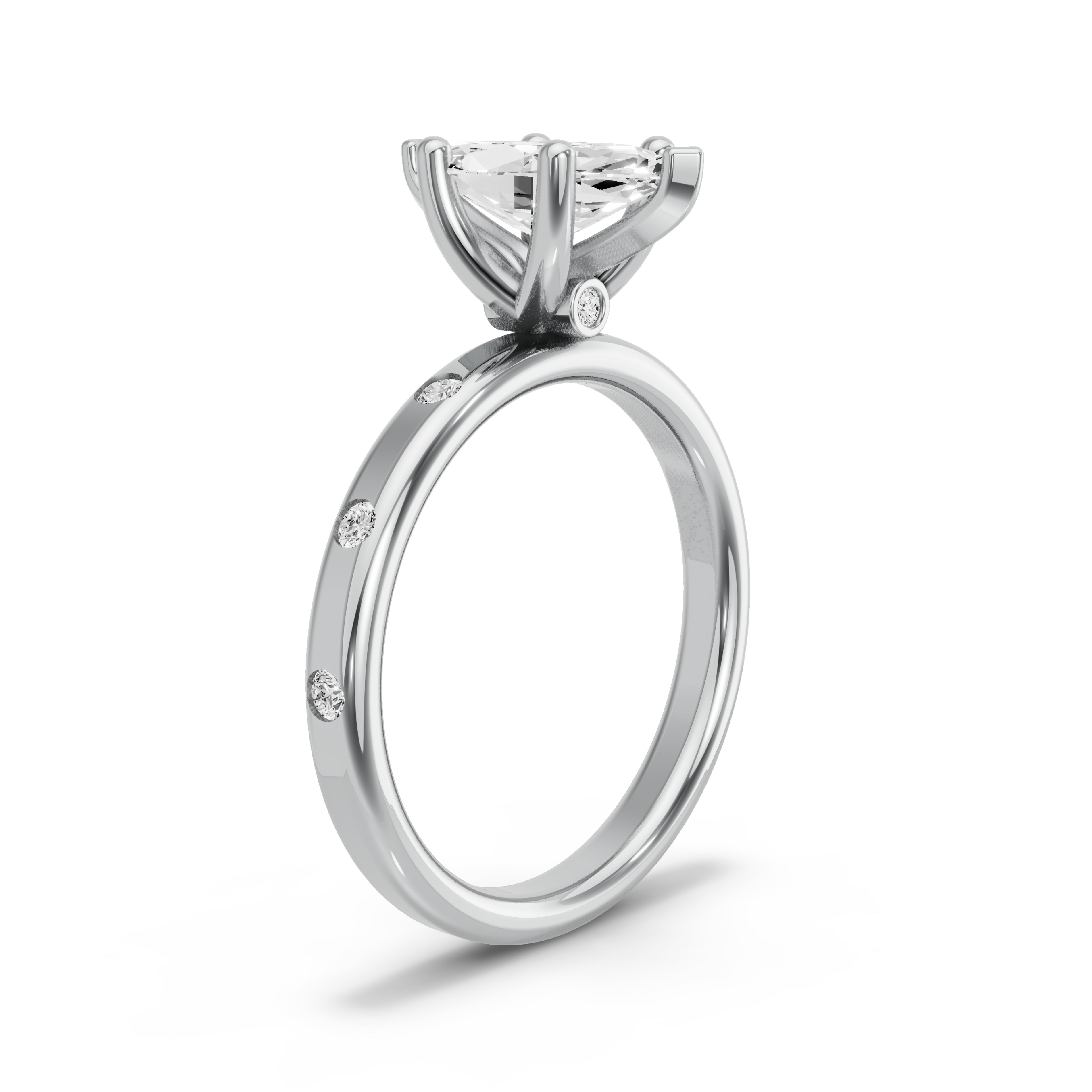 Image for Marquise Surprise diamond Ring with Sleek Accent band in 950 Platinum