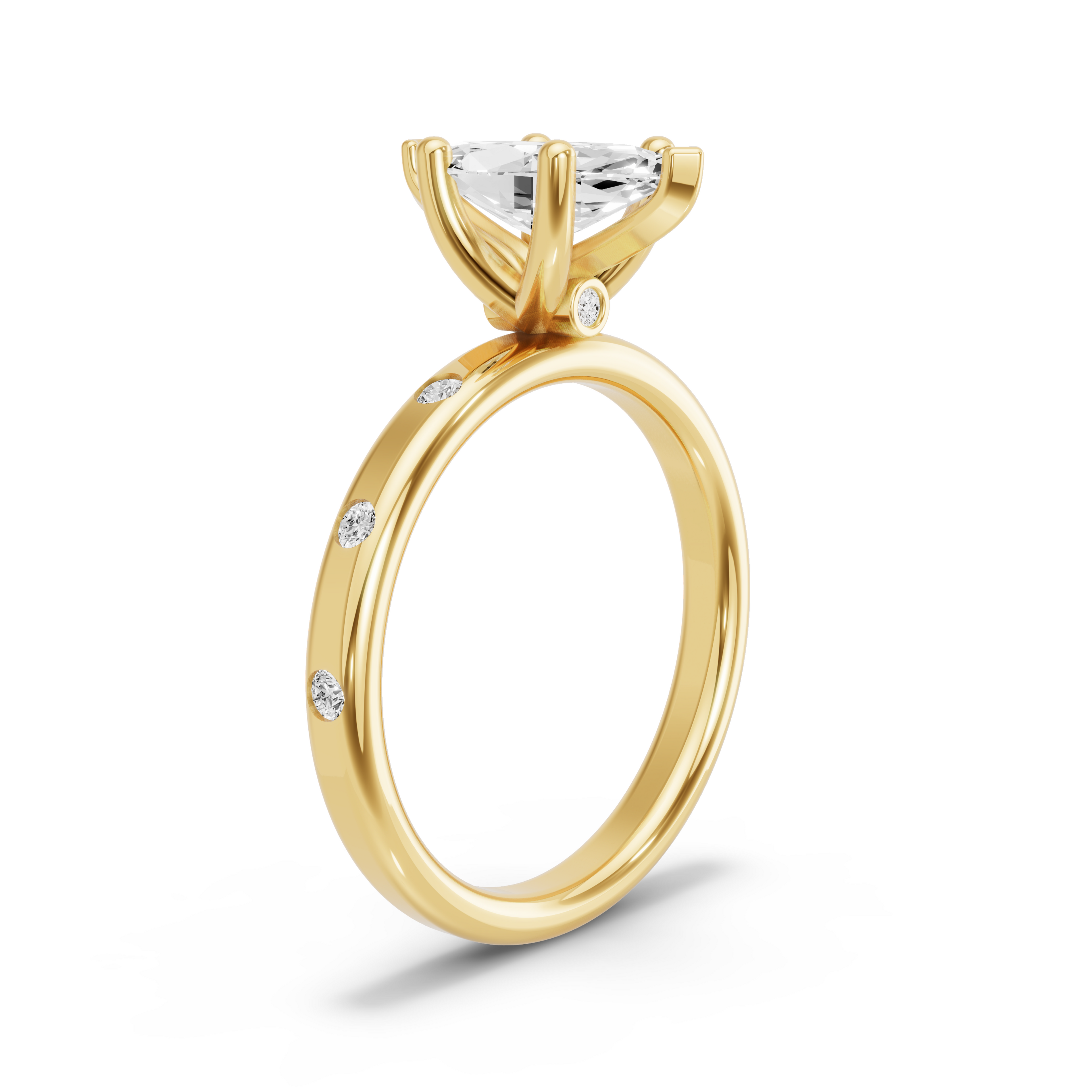 Image for Marquise Surprise diamond Ring with Sleek Accent band in 10K Yellow Gold