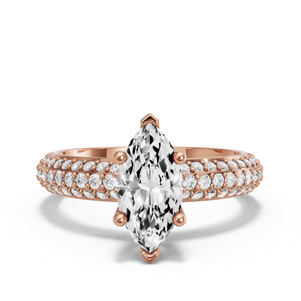 Image for Marquise Surprise diamond Ring with Triple Row Pave band