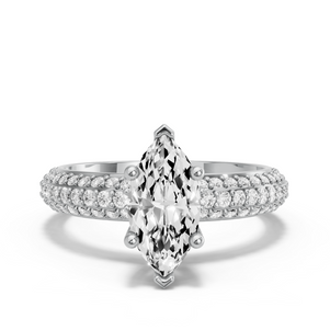 Image for Marquise Surprise diamond Ring with Triple Row Pave band