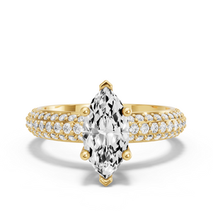 Image for Marquise Surprise diamond Ring with Triple Row Pave band