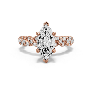 Image for Marquise Surprise diamond Ring with Twist Pave band in 18K Rose Gold