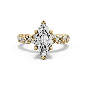 Image for Marquise Surprise diamond Ring with Twist Pave band in 18K Yellow Gold