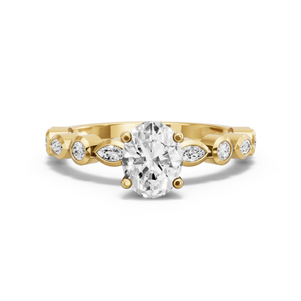 Image for Oval Surprise diamond Ring with Alternating Marquise band