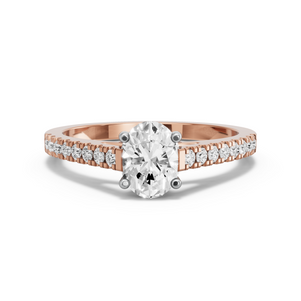 Image for Oval Surprise diamond Ring with Cathedral Pave band