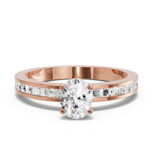 Image for Oval Surprise diamond Ring with Channel band
