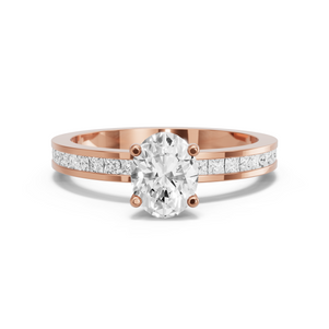 Image for Oval Surprise diamond Ring with Channel band