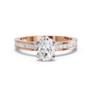 Image for Oval Surprise diamond Ring with Channel band