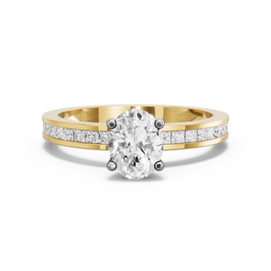 Image for Oval Surprise diamond Ring with Channel band