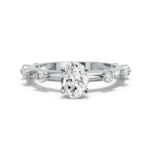 Image for Oval Surprise diamond Ring with Floating Station band